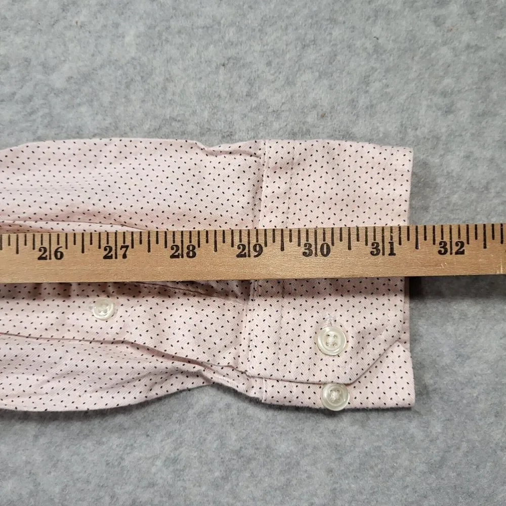 Banana Republic Mens Medium Pink Untucked Fit Oxford Long Sleeve‎ Shirt
